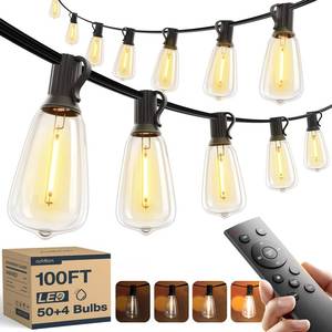lot 19485 image: addlon 100FT(50FT2) Outdoor String Lights ST38 LED with Remote Waterproof