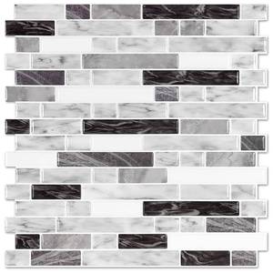 lot 20009 image: STICKGOO Thicker Design Peel and Stick Tile Backsplash, 12�12Stick on Backsplash for Kitchen, Self Adhesive Tile for Kitchen Backsplash and Bathroom(10 Sheets, Carrara Grey)