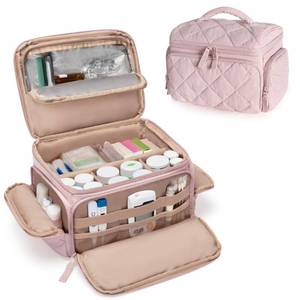 lot 20013 image: Marscamd Pill Bottle Organizer with Insulated Pocket, Pink (Bag ONLY)