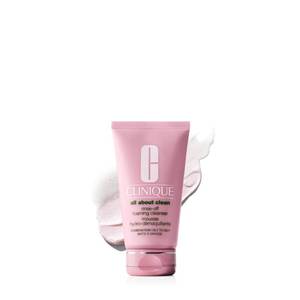 lot 20037 image: Clinique All About Clean Rinse-Off Foaming Face Wash  Face Cleanser With Hyaluronic Acid  Glycerin For Oily Skin Types  Dissolves Makeup  Sunscreen, 5 Fl Oz