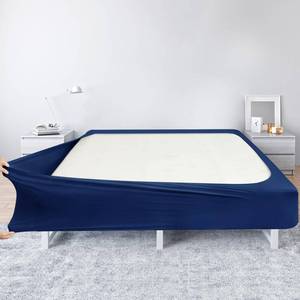 lot 20046 image: Box Spring Cover Queen Size - Jersey Knit & Stretchy Wrap Around 4 Sides