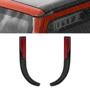 lot 20068 image: HIBRONGO Hard-Top Roof Rainwater Guard Diverters Compatible with Jeep Wrangler JK JKU 2007-2018 2-Door4-Door, Rain Diverters Channel Gutter Extension Accessories with Tapes - 2PCS