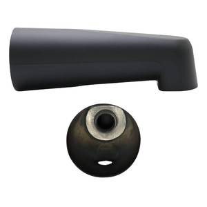 lot 20078 image: Westbrass E507-1F-62 7 Reach Wall Mount Tub Spout, Matte Black