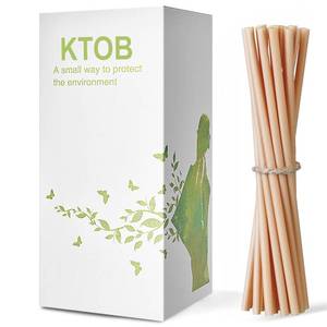 lot 20094 image: KTOB 200 Count Compostable Sugarcane Straws - 100% Plant-Based, Disposable Drinking Straws for Hot & Cold Beverages