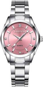 lot 20096 image: BESTKANG Watches for Women Analog Quartz Silver Stainless Steel Watches Luminous Waterproof Ladies Dress Watch (021pink)