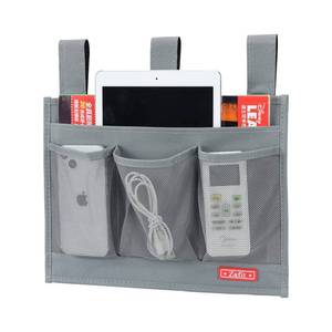 lot 20106 image: Zafit Hanging Bedside Caddy, Bedside Storage Organizer for Magazine, Phone, Remote control (Classic 4 Pockets-Grey)