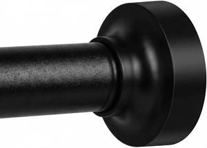 lot 1002 image: Matte Black Adjustable Shower Curtain Rod 1 Inch Diameter 29.5-69.7 Inches - No Drill Tension Rod with Anti-Slip ABS Base, Stainless Steel Spring & Rust-Resistant Coating