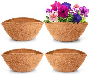 lot 1006 image: LAVEVE 4Pack 16 Inch Coco Coir Liner Replacement for Plant Hanging Basket