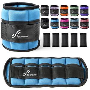 lot 1007 image: Sportneer Adjustable Ankle Weights 5lb per Pack,10 Pair,Blue