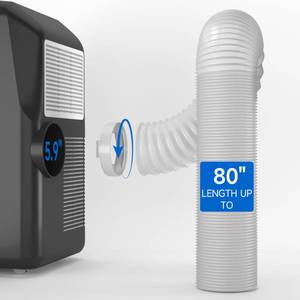 lot 1011 image: Flexible Portable Air Conditioner Hose Kit, 5.9 Diameter Counterclockwise AC Exhaust Hose Length to 80 with Adapter, Portable AC Vent Hose for Portable Air Conditioner