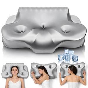lot 1025 image: Dayme Orthopedic Memory Foam Pillows ��Cooling Neck Pillow that Actually Cools,Cervical Support Pillow for Neck Pain Relief,Cervical Pillow for All Sleep Positions,Ergonomic Pillow,Cooling Pillow,Gray