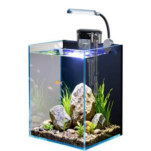 lot 1063 image: Craftsboys 1.5 Gallon Fish Tank Starter Kits, Nano Glass Aquarium with Filter, Led Light for Aquascape DIY Small Betta Fish Tank