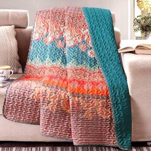 lot 1075 image: Exclusivo Mezcla Reversible Boho Quilted Throw Blanket, 50x 60