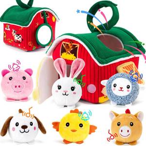 lot 2005 image: NECTAR BABY 6-12 Months Infant Baby Toys Multi-Sensory Stuffed Farm Animals