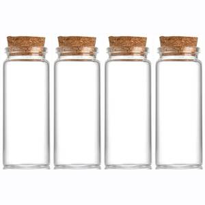 lot 2008 image: EWEIGEER 4 pcs 70ml Small Glass Bottles with Cork Stopper Christmas Decorations Vials Jars,Cute Storage Jar,Wishing Bottle 37x90mm(1.46x3.55inch)