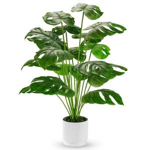 lot 2010 image: Der Rose 28 Fake Plants Large Artificial Monstera Faux Potted Plants Indoor Tall for Outdoor Living Room House Floor Front Porch Tree Decor