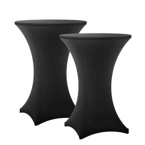lot 2014 image: Lemict Cocktail Table Covers - 2 Pack 32x43 Inch Table Cloth - Black Fitted Stretch Spandex Round High Top Tablecloth for Party, Bar, Birthday, Pub, Banquet