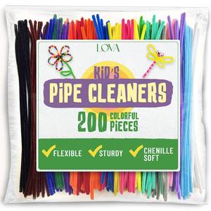 lot 2015 image: LOVA Pipe Cleaners Craft Bulk 200 Count �� 12 Inch Chenille Stems in 20 Assorted Colors, Multicolor Fuzzy Craft Supplies for DIY Arts and Crafts, Flower Stems & Classroom Projects