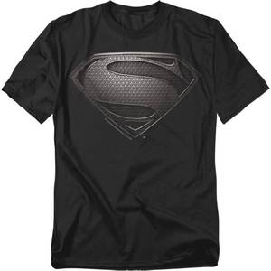 lot 2022 image: Popfunk Superman Man of Steel Movie Gray Shield Black T Shirt (X-Large)