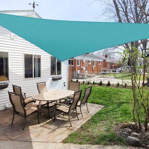 lot 2028 image: Windscreen4less 8 x 8 x 8 Sun Shade Sail Triangle Outdoor Canopy Cover UV Block for Backyard Porch Pergola Deck Garden Patio (Turquoise)