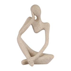 lot 2036 image: Sandstone Resin Thinker Statue Style Abstract Sculpture, Sandstone, Left
