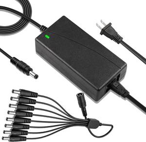 lot 2041 image: 12V 5A Security Camera Power Adapter Quick Charger 100V-240V AC to DC 8-Way Power Splitter Cable LED Power Transformers-Fits AnalogAHD DVRCameraLorex, RGB LED Strip Lights