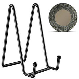 lot 2044 image: Kruodop 3 Pack 6 Inch Plate Stands for Display, Plate Holder Display Stand, Picture Frame Stand Black Metal Frame Holder Stands for Book,Small Easel,Decorative Plate,Photo and Platter,Tabletop Art