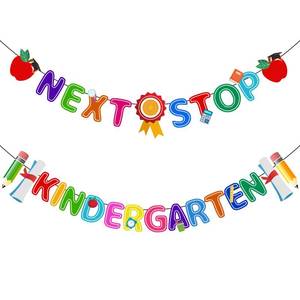 lot 2046 image: Preschool Graduation Banner Pre-assembled Preschool Graduation Decorations Graduation Party Decorations, 2Packs Pre k Graduation Decorations, Preschool Graduation Backdrop Graduation Photo Backdrop