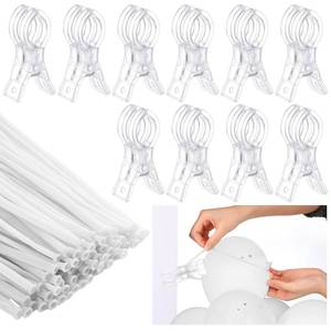 lot 2057 image: Amyhill 10 Pack Large Balloon Arch Clips 3.5 Inch Heavy Duty Clip and 100 Pcs White 260 Long Balloons for Balloon Arch Kit Birthday Decoration Crafts Woodworking Photography Studios