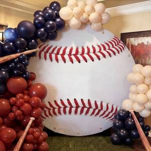 lot 2088 image: Moukeren 79 Inch Baseball Banner Party Decorations Large Hanging Sport Themed Party Backdrop for Sports Theme Birthday Decor Photo Supplies
