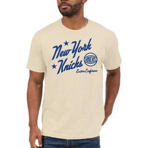 lot 2095 image: Junk Food NBA - New York Knicks - Prime Time - Officially Licensed Adult Short Sleeve Fan Tee for Men and Women Cream L