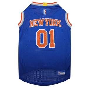 lot 2101 image: Pets First NBA NEW YORK KNICKS DOG Jersey, X-Small - Tank Top Basketball Pet Jersey