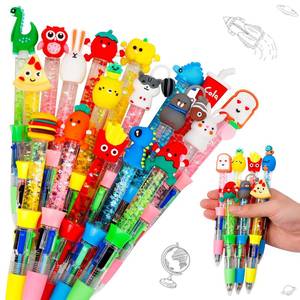 lot 2112 image: CZWZ 20Pcs Multicolor Pens in One 4-in-1 Cute Pens Bulk for Kids, Ballpoint Pen for Birthdays and Childrens Parties, Fun Gifts Assorted Ink Kawaii Pen(Style 1)