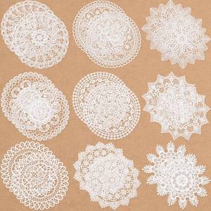 lot 2114 image: Mimorou 18 Pieces 12 Inch Lace Doilies for Tables Crochet Doilies Vintage Cotton Lace Coasters Handmade Round Placemats Rustic Table Decor for Kitchen Dining Room Wedding Cup Vase Decoration