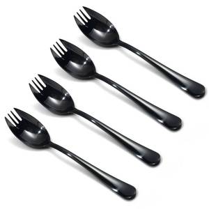 lot 2116 image: Alata Black Mirror Sporks 8-Pack Set Stainless Steel Sporks, 7.4 Inches Long Handle Salad Forks For Dessert, Ice Cream, Salad, Soup, Noodle, Spaghetti, Dishwasher Safe