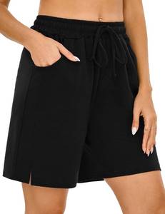lot 2128 image: Quenteen Womens Yoga Shorts Loose Comfy Drawstring Lounge Bermuda Shorts with Pockets Black XL