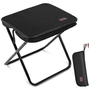 lot 2133 image: MOONCY Portable Stool, 13 Inch Small Folding Stool for Adults, Ultralight Black Camping Stools for Hiking and Fishing, Hold Up to 265 LBS