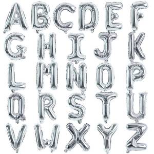 lot 2151 image: TONIFUL Silver Letter Balloons 2 Set 16 Inch A-Z Custom Alphabet Banner