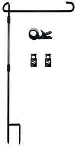 lot 2152 image: Garden Flag Stand Premium Garden Flag Pole Holder for All Seasons Yard Flags Metal Powder-Coated Weather-Proof Paint with 2 Stoppers and 1 Anti-Wind Clips