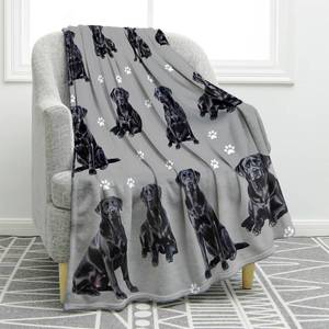 lot 2157 image: Jekeno Labrador Retriever Gifts Blanket, Black Lab Dog Decor 80x60