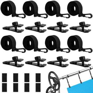 lot 4006 image: codree 24 Pcs Pool Solar Cover Reel Attachment Kit, Inground Swimming Pool Solar Cover Straps and Clips, Solar Blanket Strap Kit Including 8 Straps with Hooks, 8 Clips and 8 Touch Fastener (Black)