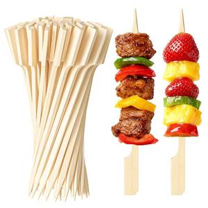 lot 4009 image: 100PCS Bamboo Skewers for Appetizers �� Fancy Paddle Toothpicks, Cocktail Picks, Flat Food Picks for Party, Fruit, Sandwich, Charcuterie Boards, 10 Inch Wooden Sticks