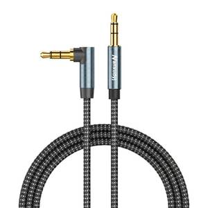 lot 4022 image: Nanxudyj AUX Cord 6ft, 3.5mm Stereo Audio Cable 90 Degree Right Angle Nylon Braided Male to Male for Car, Headphones, Speaker, PS4PS5, PC, Tablets - Hi-Fi Sound Portable TRS Auxiliary Cable