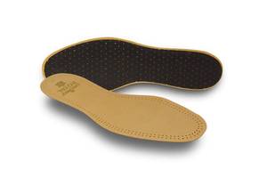 lot 4030 image: Pedag Royal  Genuine Lambskin Leather Insoles  Made in Germany  Vegetable-Tanned Leather  Activated Carbon for Anti-Odor  Latex Foam Padding  Thin & Absorbent  US Men 13 EU 46  Tan