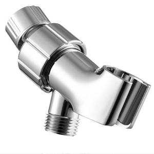 lot 4452 image: OFFO Shower Head Holder for Handheld Shower Head, Adjustable Shower Arm Mount for Connecting Shower Arm and Shower Hose, 12 Inch IPS Female Inlet and Male Outlet, Chrome Finish