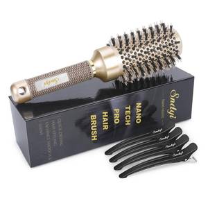lot 4468 image: Round Brush for Blow Drying, Nano Thermal Ceramic & Ionic Tech Hair Brush with Boar Bristles, Professional Round Barrel Brush for Styling, Curling & Straightening by Sndyi (2.9 Inch, Barrel 1.7 Inch)