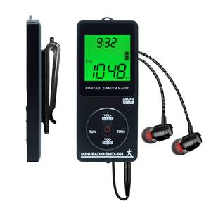lot 4473 image: SWDSTP Mini Portable AM FM Radio, Rechargeable Radio with Great Reception, Digital Tuning LCD Display with Backlight Time, Earphone, Removable Back Clip, Personal Pocket Radio for Walking, Jogging