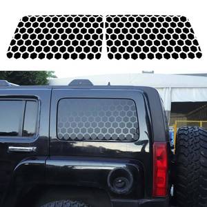 lot 4474 image: Rear Side Window Decal Compatible with Hummer H3 2005-2009, Tailgate Side Window Decorative Decal Sticker Accessories, with Honeycomb Pattern, 2PCS