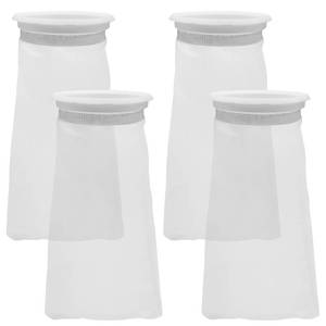 lot 4480 image: AYWFEY 4 Pack 4 Inch Aquarium Filter Bags, Nylon Mesh Filter Socks, 100 Micron Felt Filtration, 4 Inch Ring by 10 Inch Long