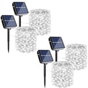 lot 4494 image: Joomer Solar Fairy Lights, 4Pack Total 104FT 320LED String Lights, White